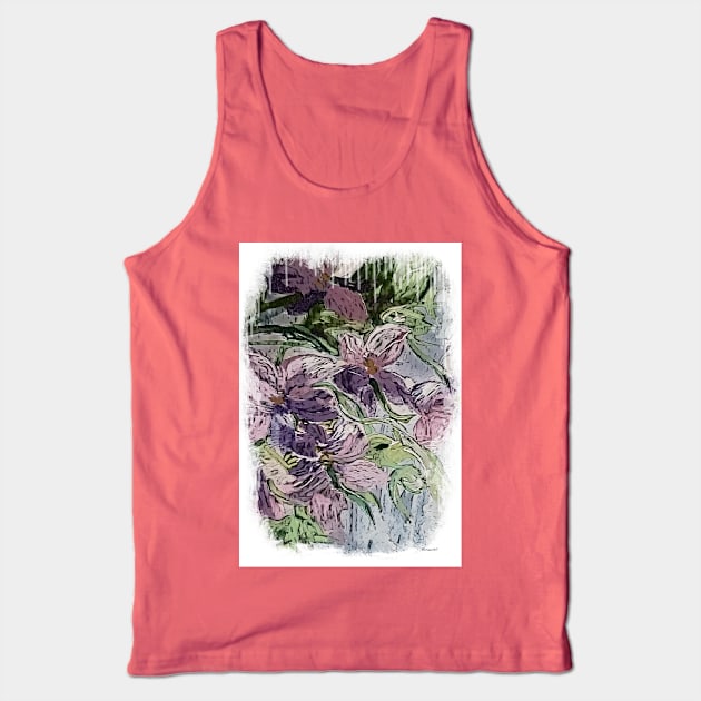 Purple and Pink Flower Garden Tank Top by EloiseART